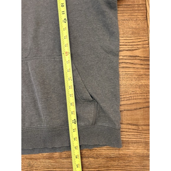 Vintage Y2K Nike Men's XL Grey Swoosh Thrashed Distressed Hoodie Sweatshirt - Picture 4 of 9